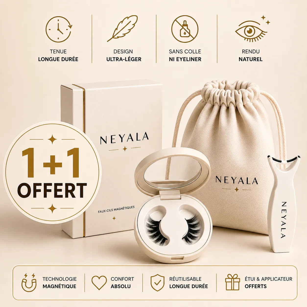 Neyala - Le Kit Cils Magnétiques conçu pour les cils matures